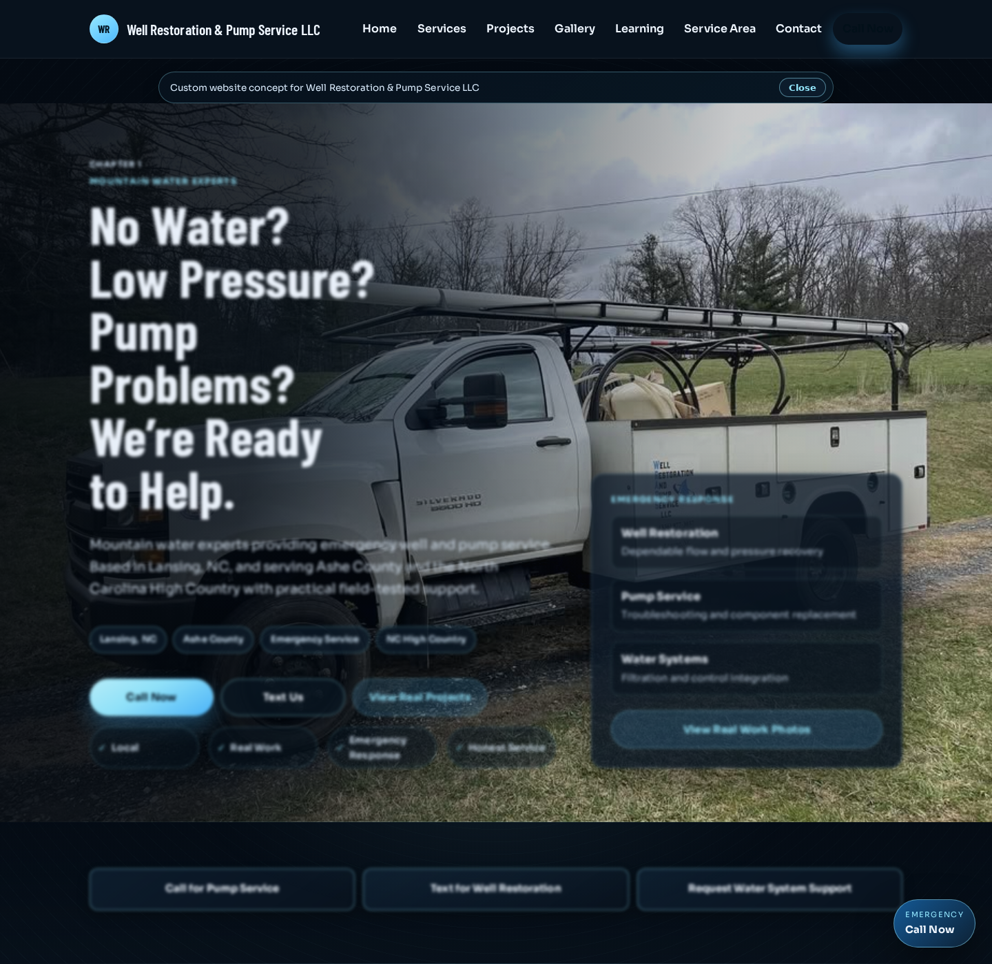Well Restoration full homepage screenshot